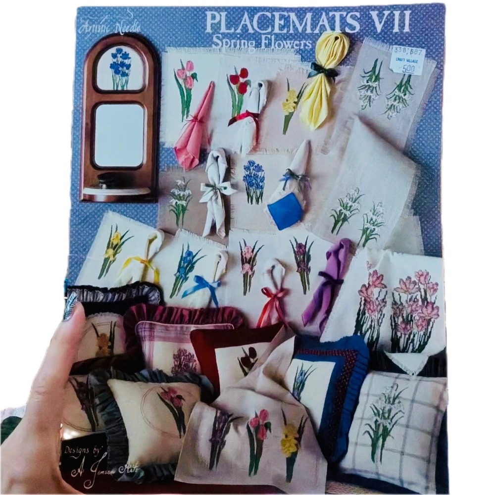 Artistic Needle Placemats VII Spring Flowers Cross Stitch Pattern A Jensen Arts